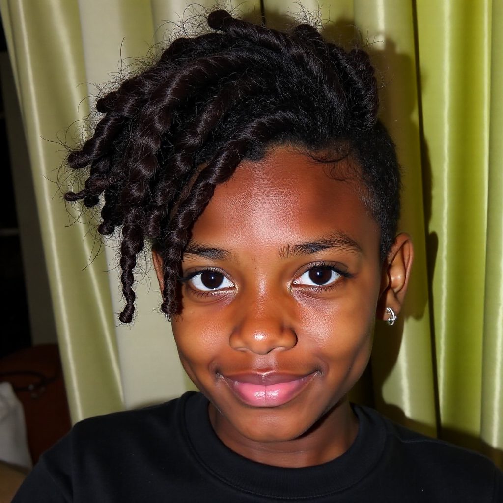 Front Braided Box Braids Updo