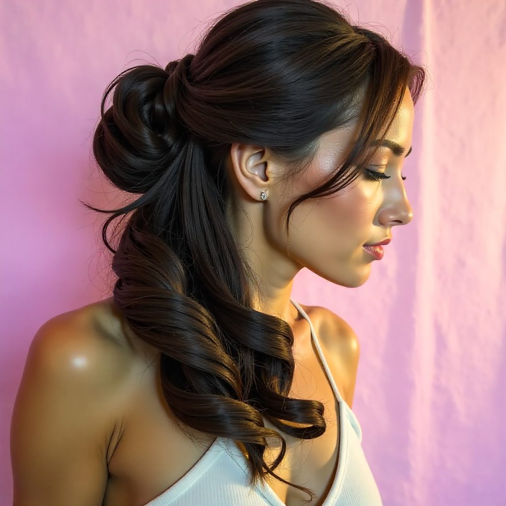 Simple Ponytail For Box Braids