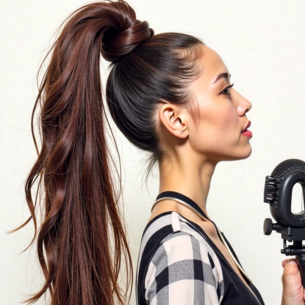 long high ponytail for box braids