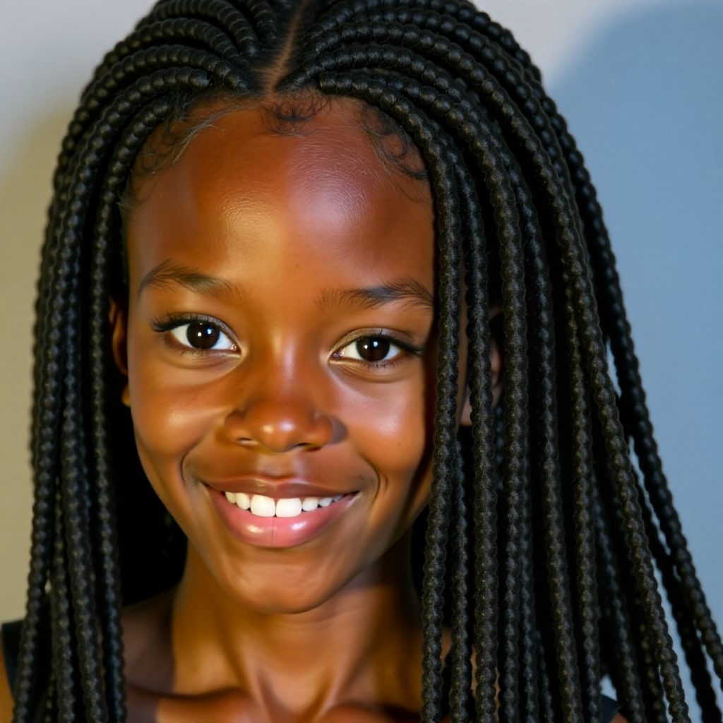 straight tree braids hairstyle