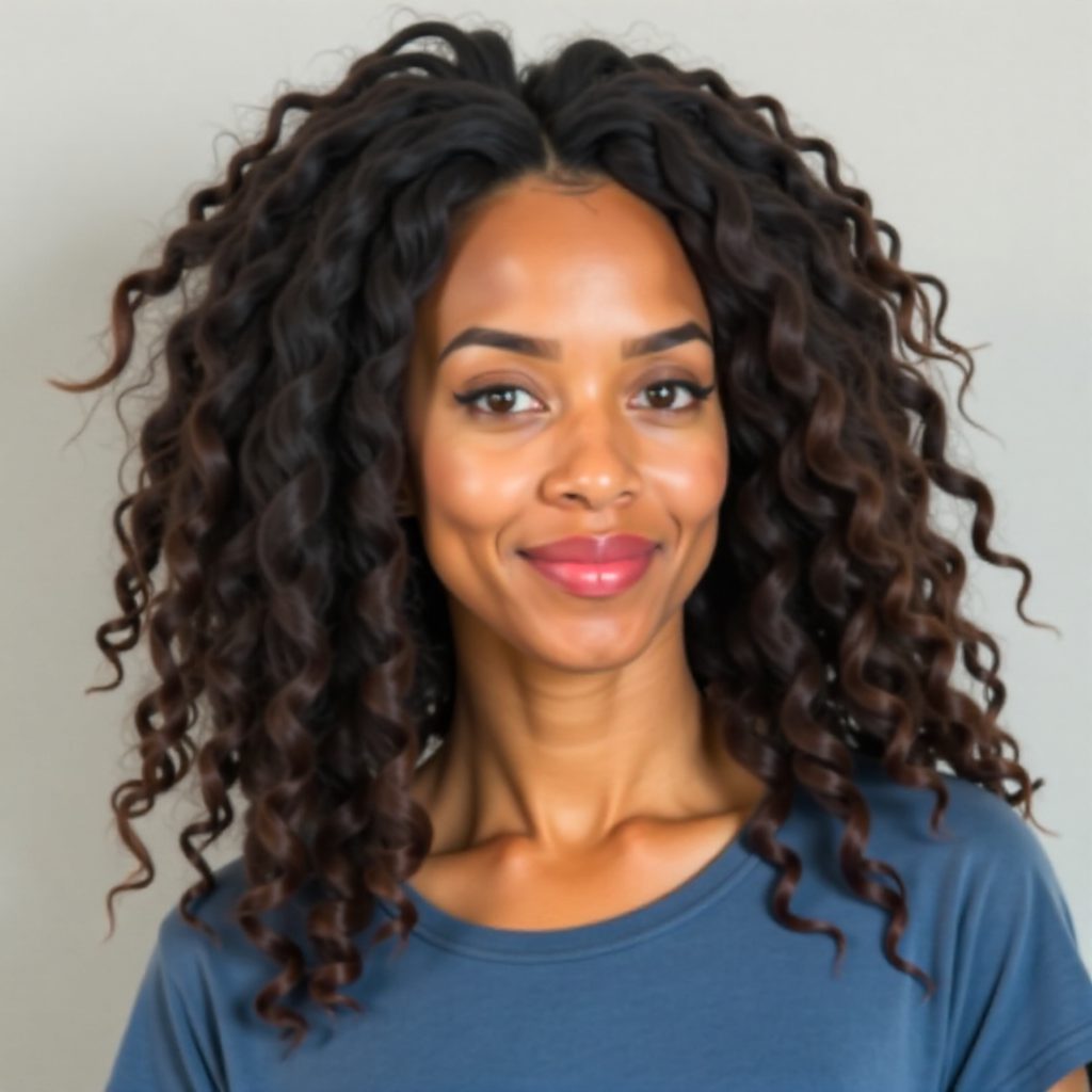 layered wavy shoulder length tree braids