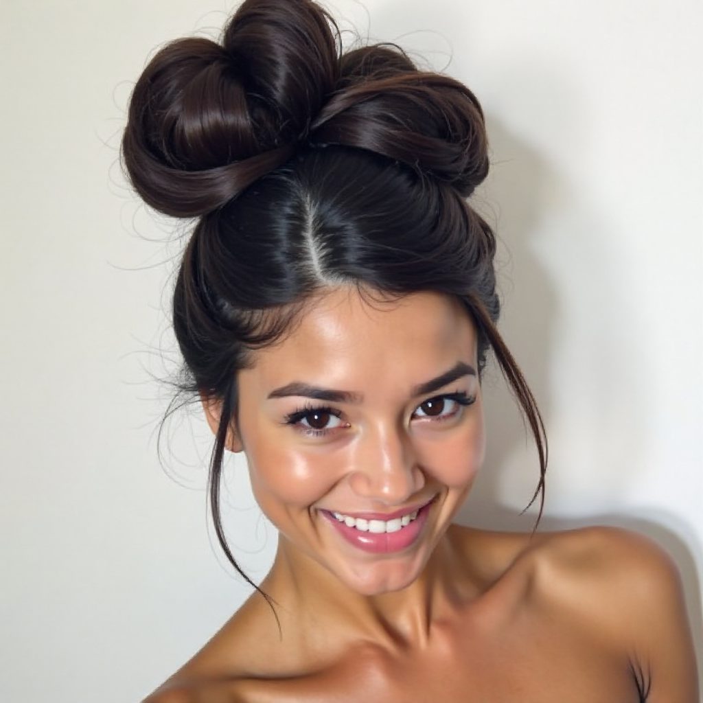 Bulky Box Braids Bun