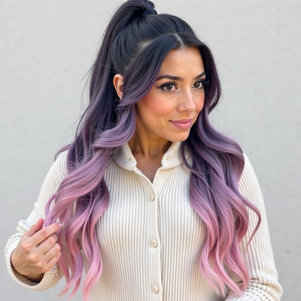 Ombre Color Knotless Braids Hairstyle