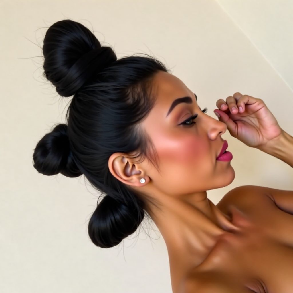 Box Braids Three Buns Mohawk