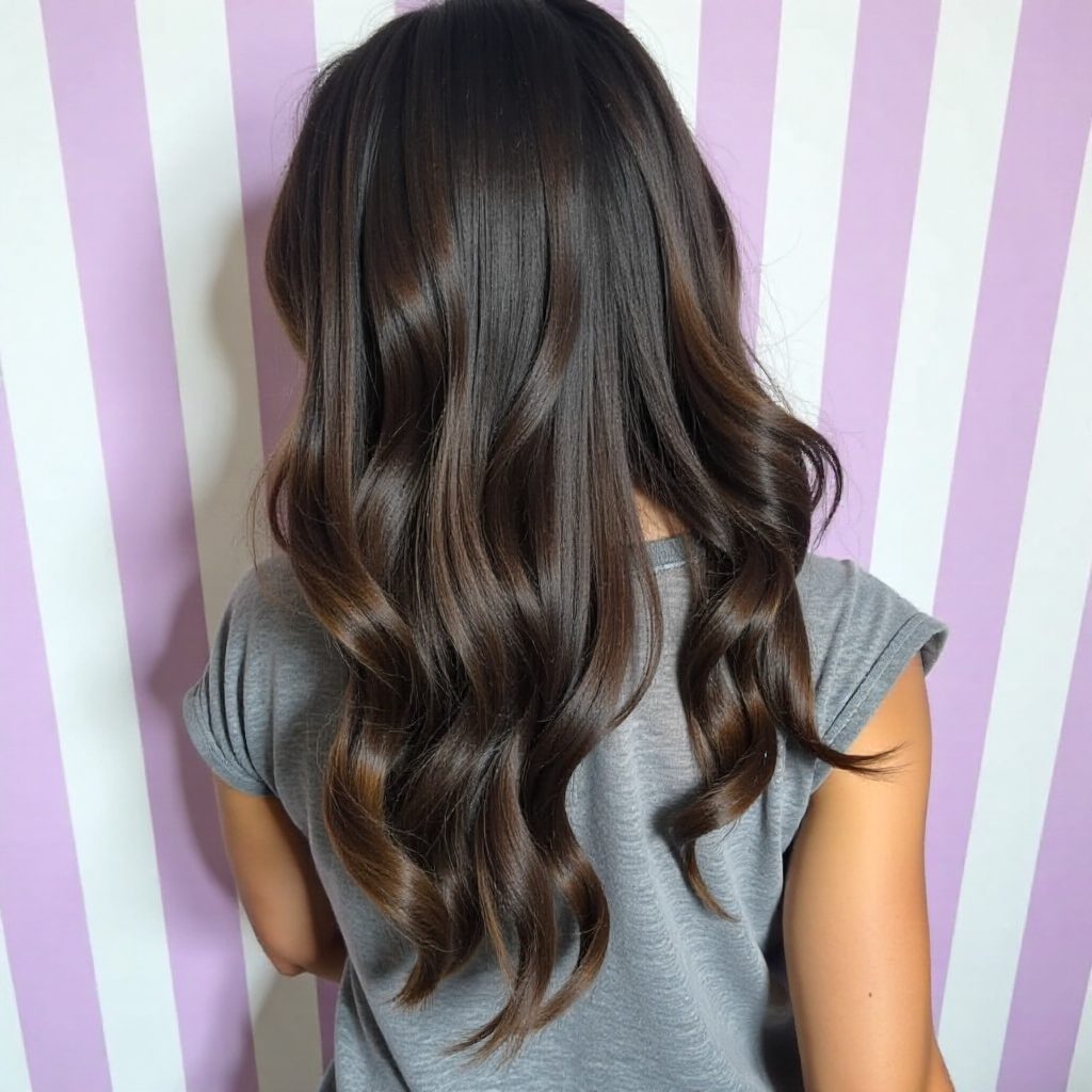 Long Box Braids with Deep Side Part