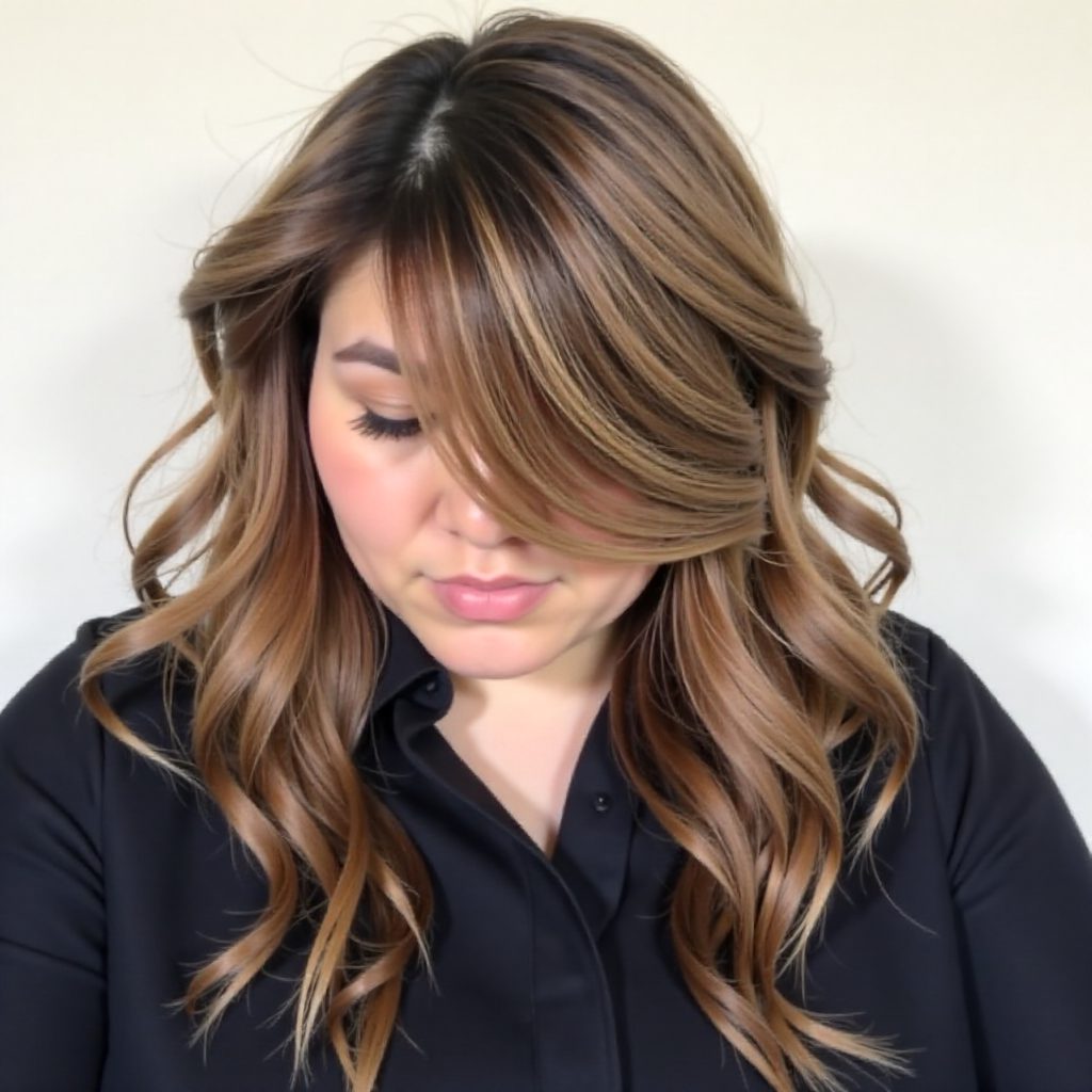30 Inspiring Long Hairstyles for Women with Round Faces: lead gallery photo for styling reference