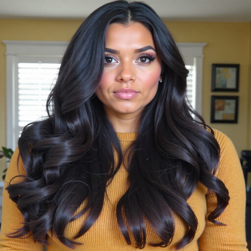 Layered Wavy Style for Brunettes