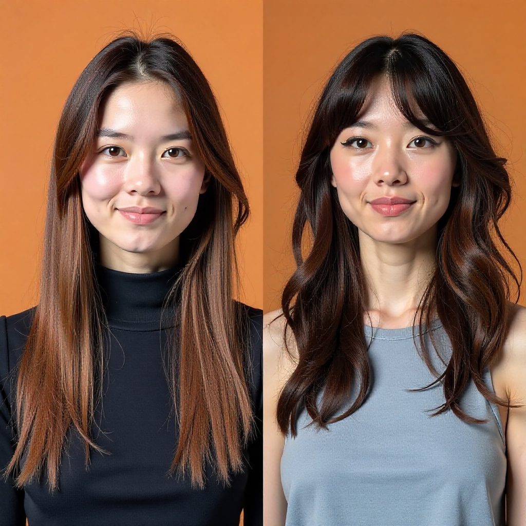 Textured Shag Cut with Curtain Bangs