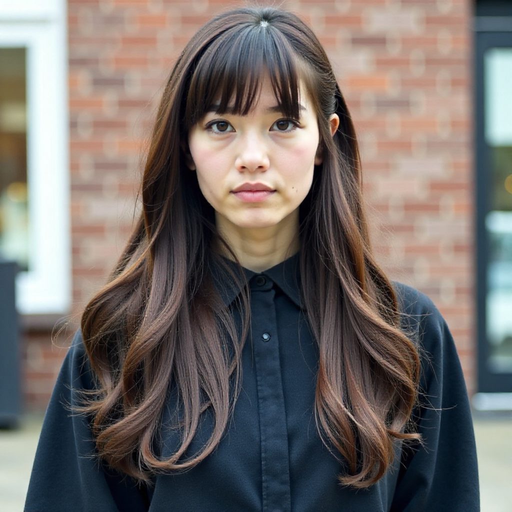 Wispy Bangs and Wavy Bottom Layers