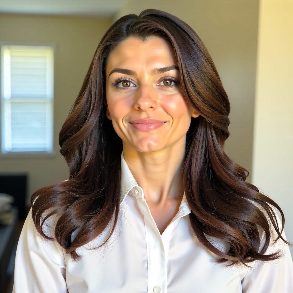 Side Swept Long Chocolate Locks