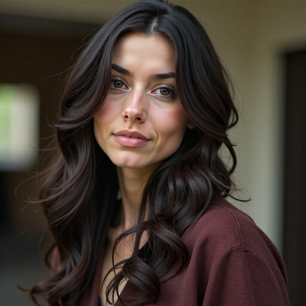 Long Off Center Layered Haircut