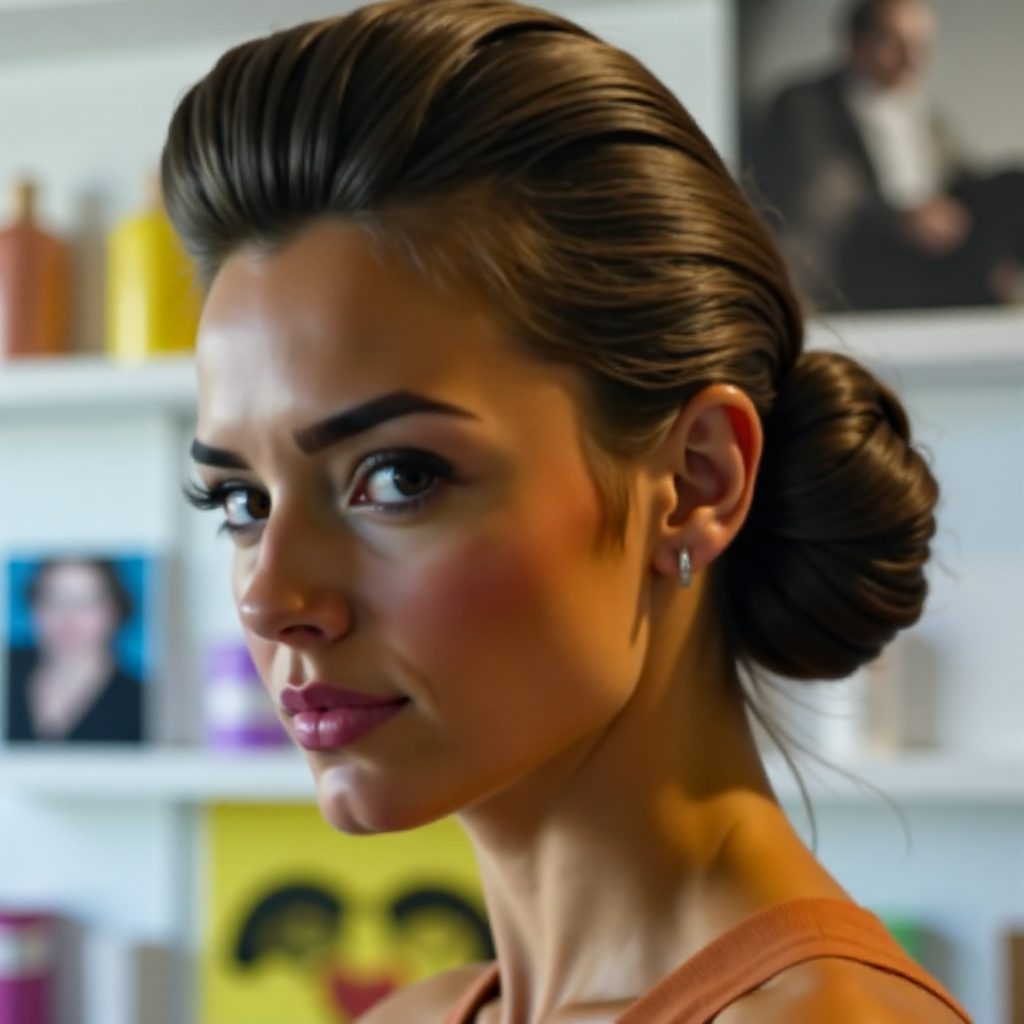 Formal Chignon With Pompadour Bangs