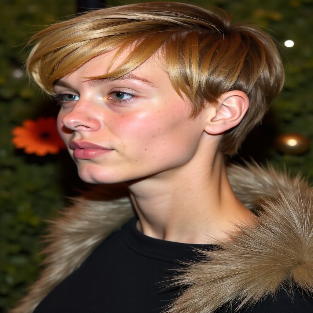 Charlize Theron short hairstyle for Christmas