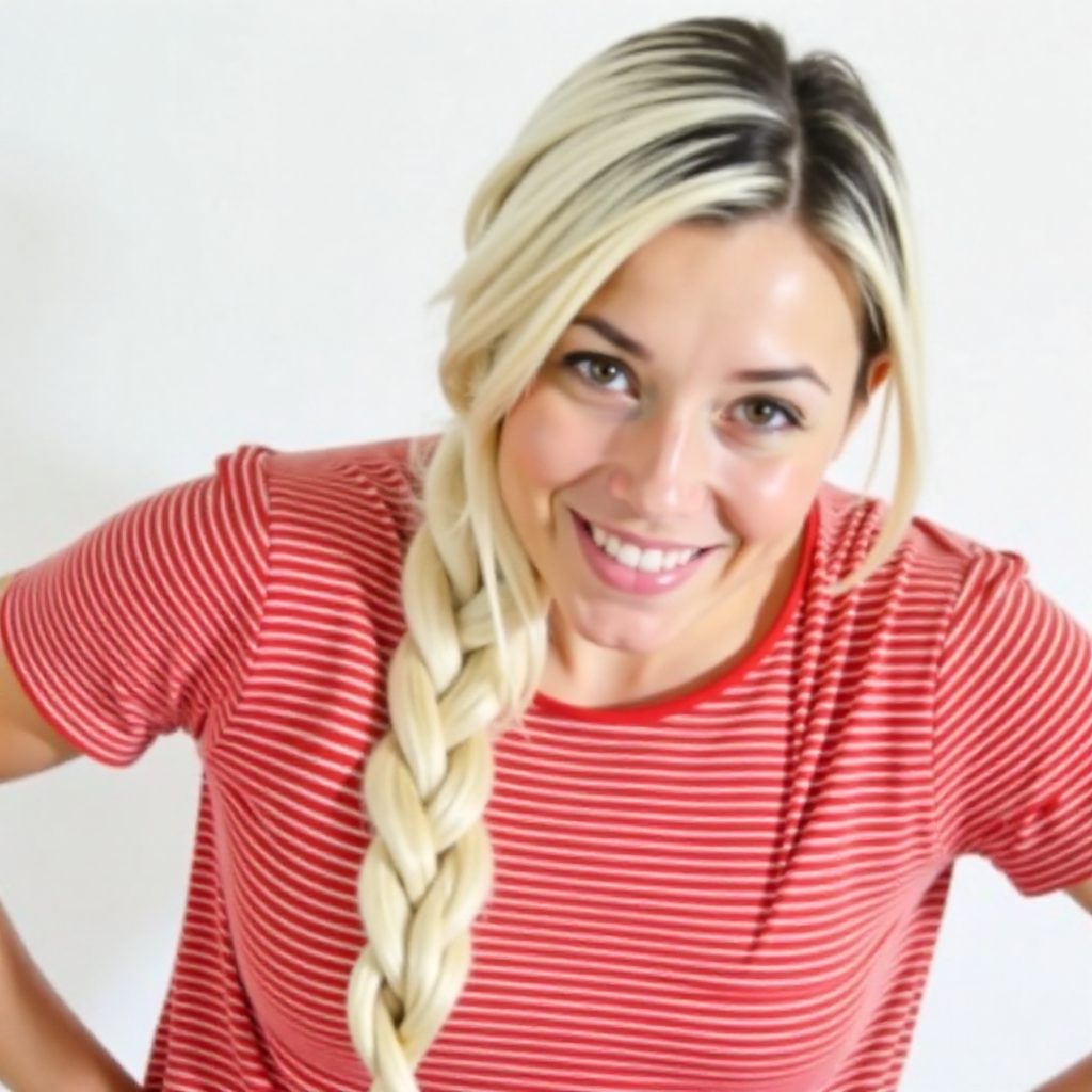 Christmas side braid hairstyle