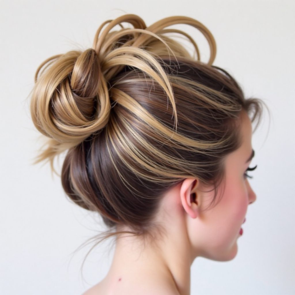 messy fauxhawk updo with braids