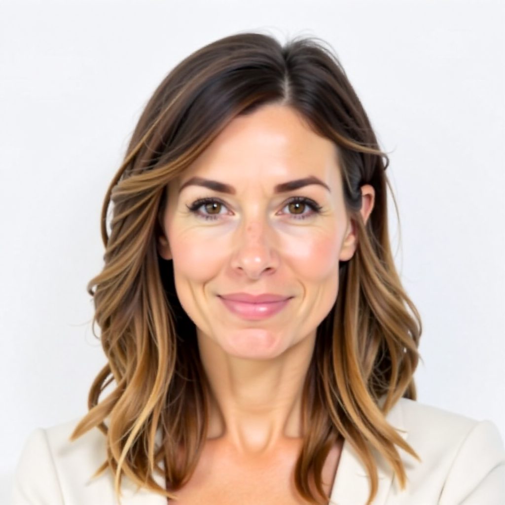 simple medium length hairstyle with braided bangs