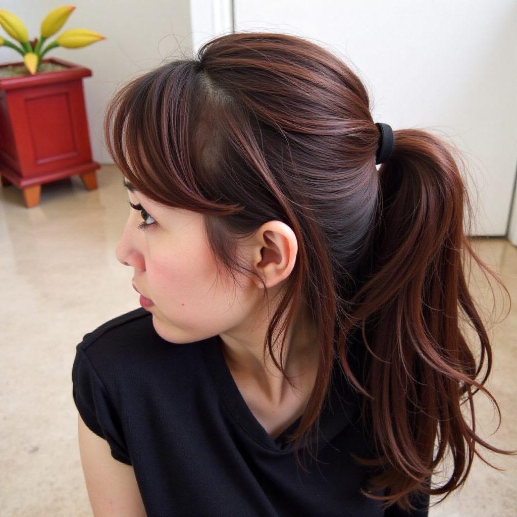 long wavy ponytail hairstyle