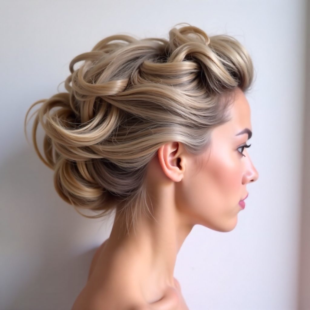 Christmas curly voluminous updo