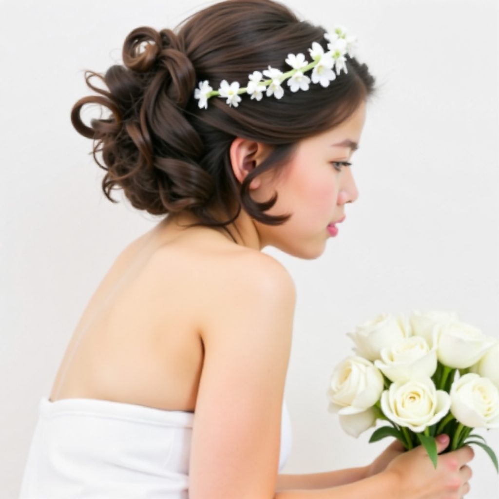 voluminous hairstyle for beach wedding