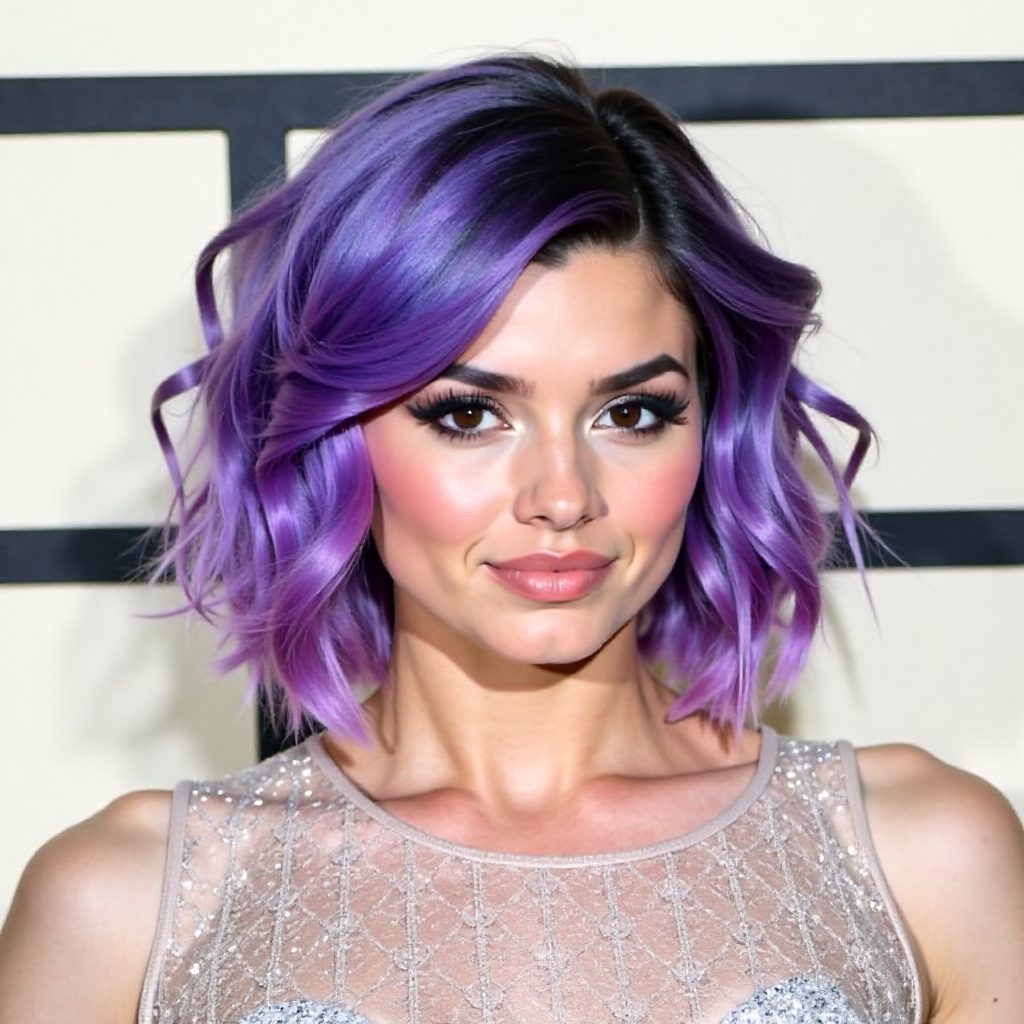 classic wavy bob in a bold color