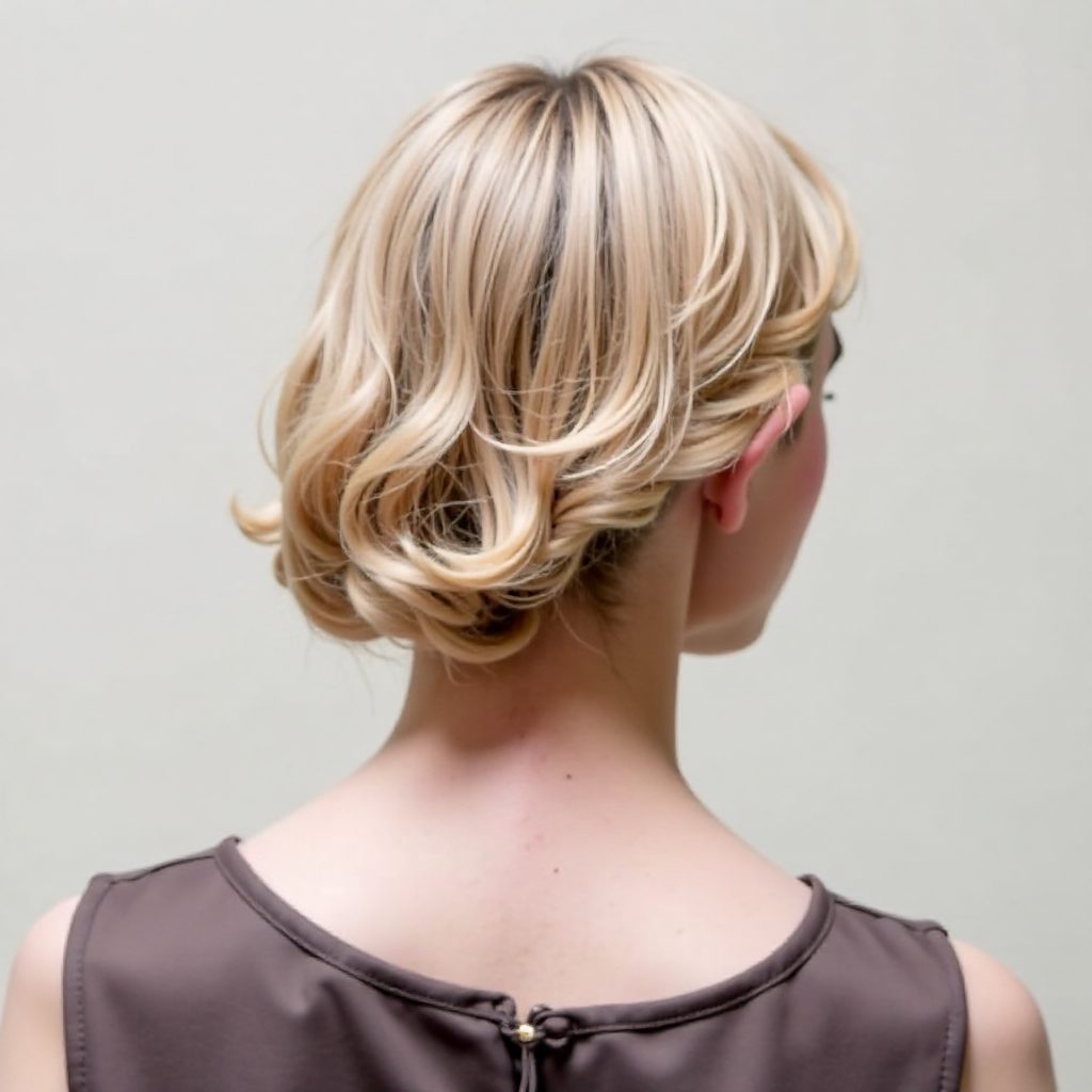 loose asymmetrical braided updo