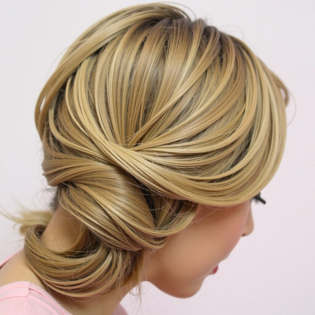 loose braid and bun updo