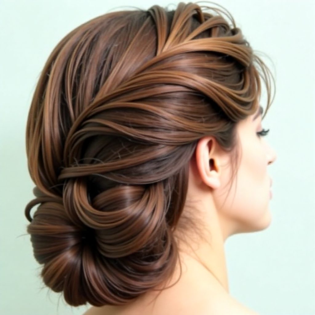 side bun updo with hair flower