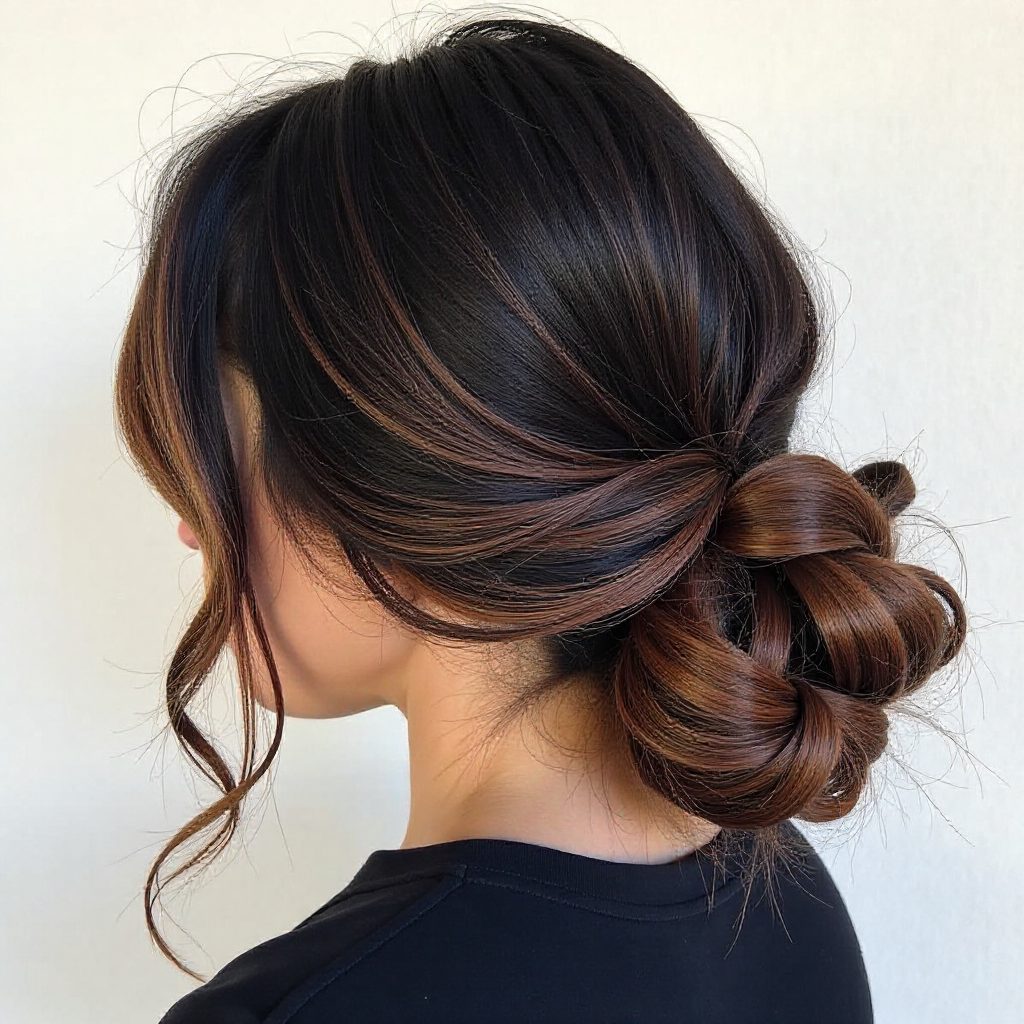 Messy Bun With A Braid