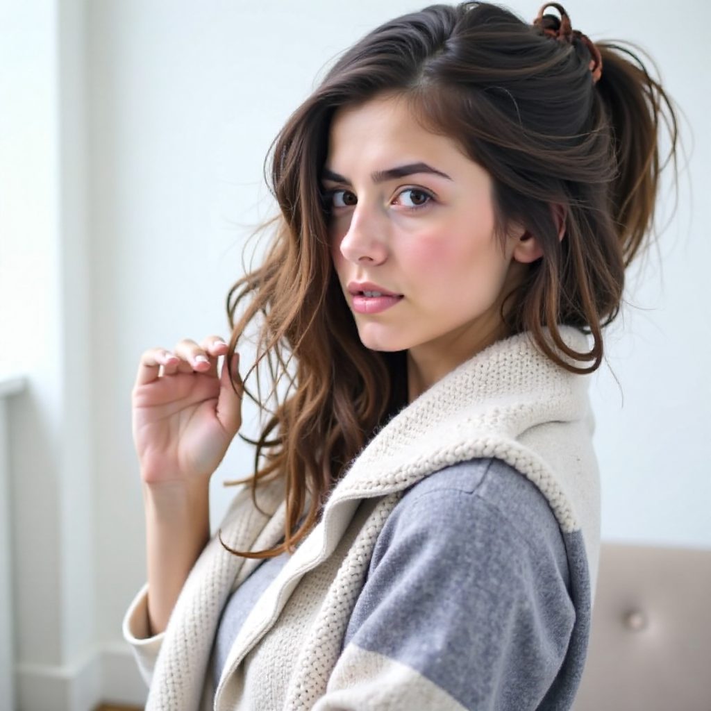Braid Into Low Pony Casual Hairstyle