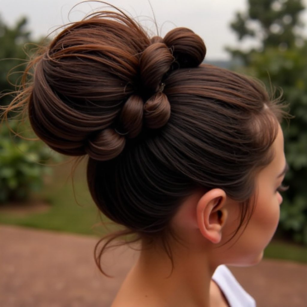 curly bun formal girls hairstyle