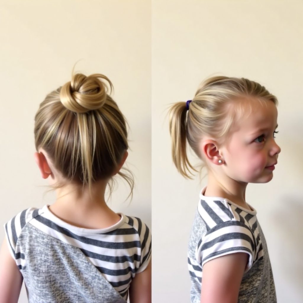 braid and pony baby girls hairstyle