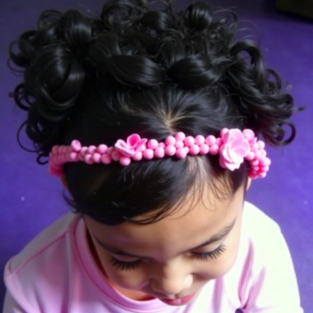black baby girls short hairstyle with a headband