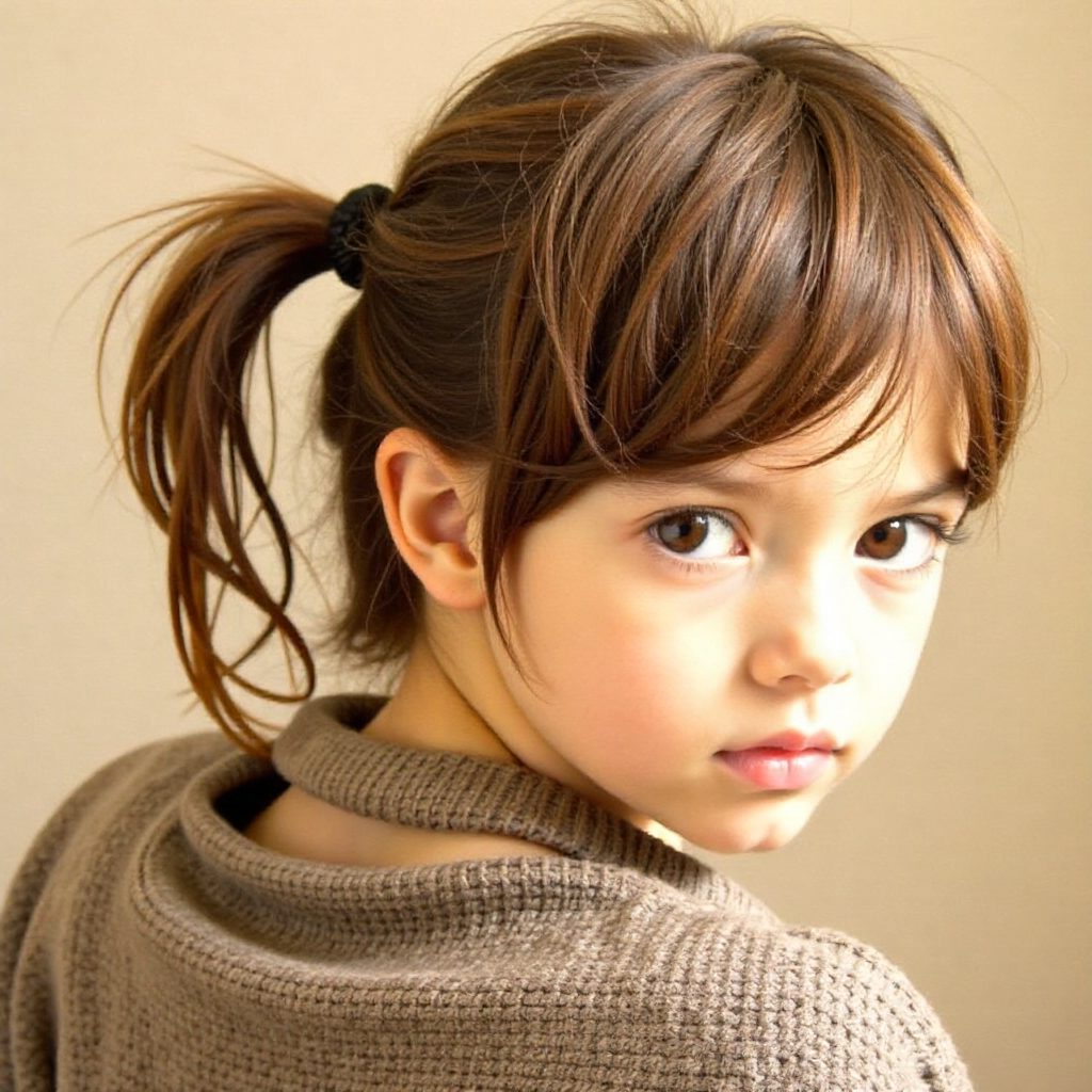messy braided pony for long hair