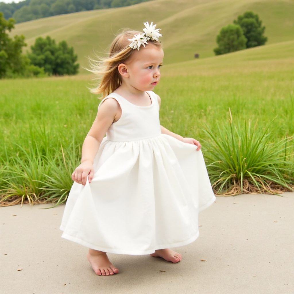 toddler's hairstyle with a floral headband