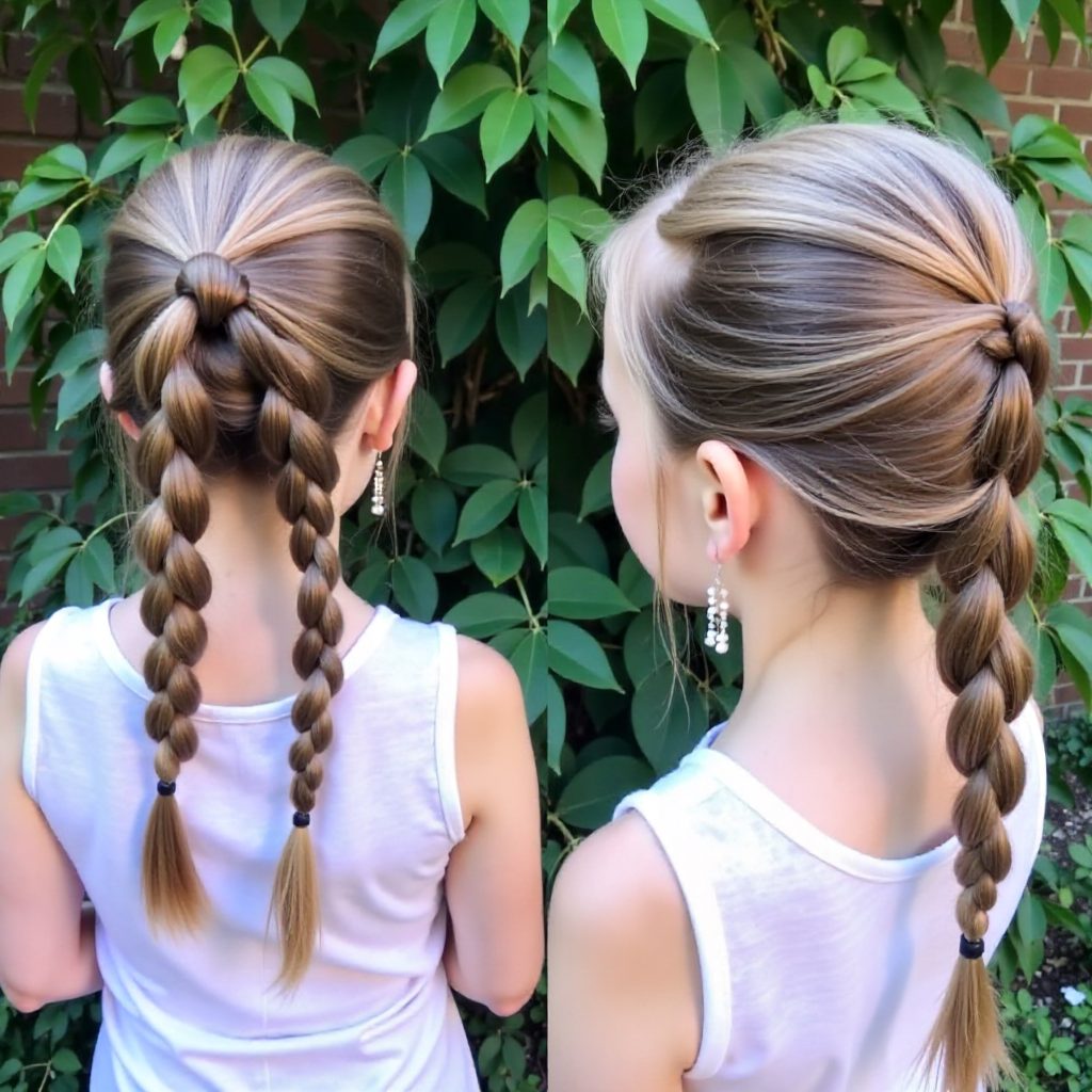 fancy braided fishtails for girls