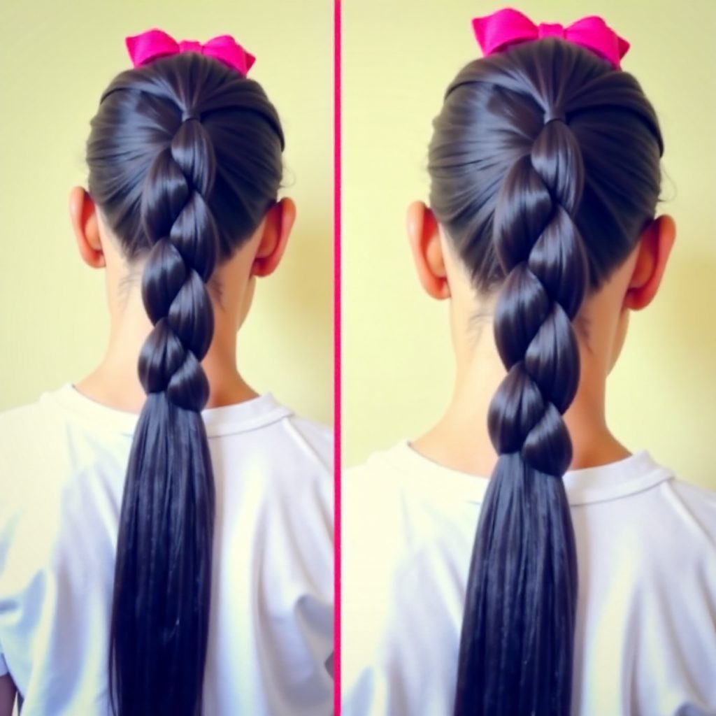 braided pony hairstyle for girls