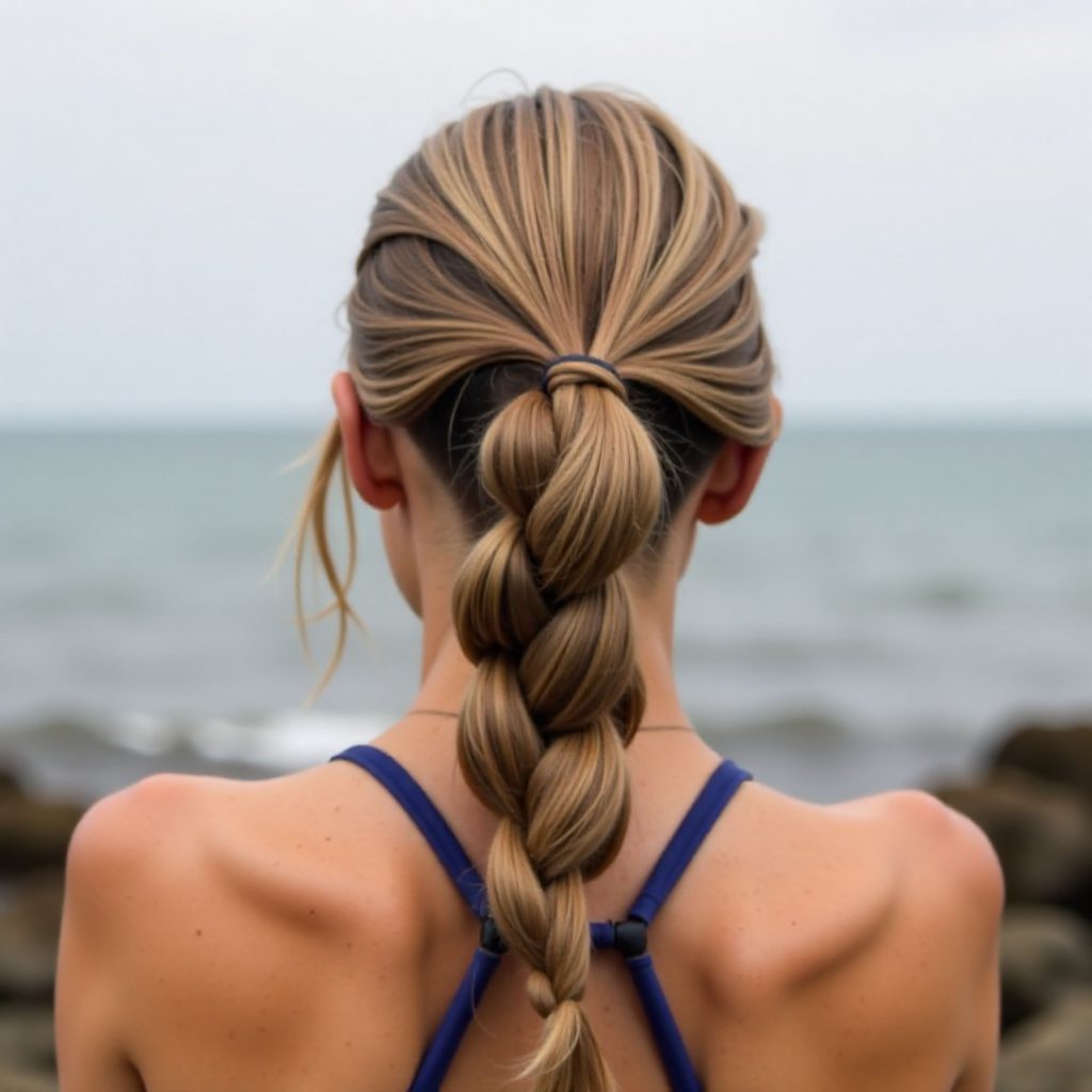 ribbon braid back to school hairstyle