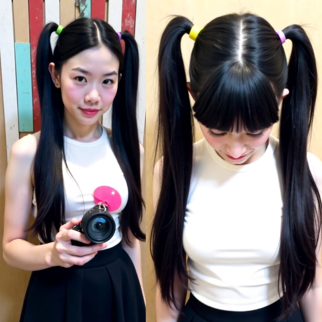 pigtails with braids for thick hair