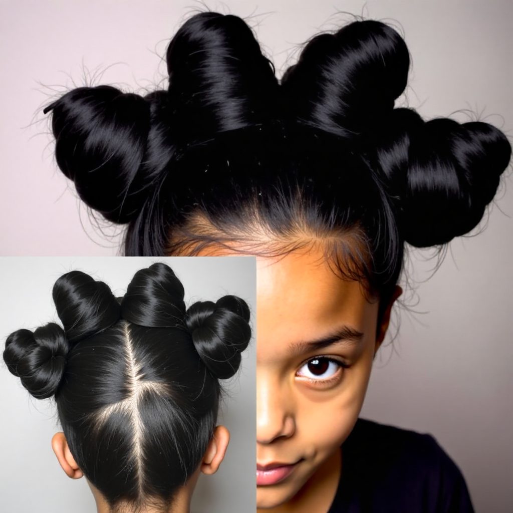 braided bow updo for girls