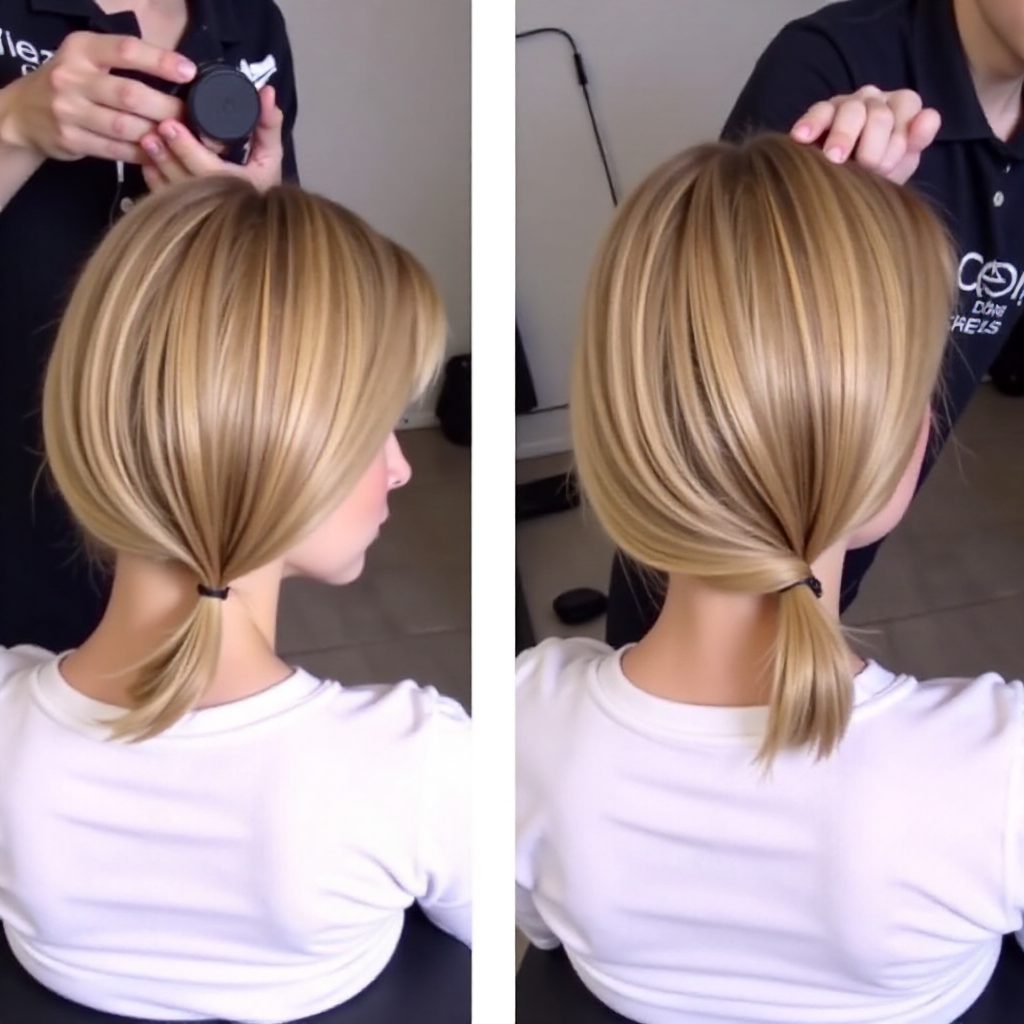 simple braided back to school updo