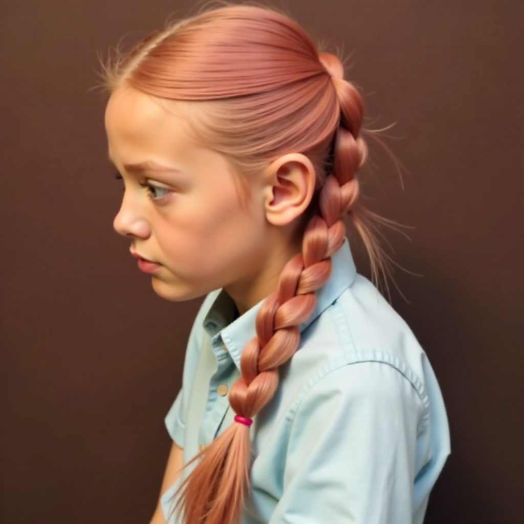 side braid with a ribbon