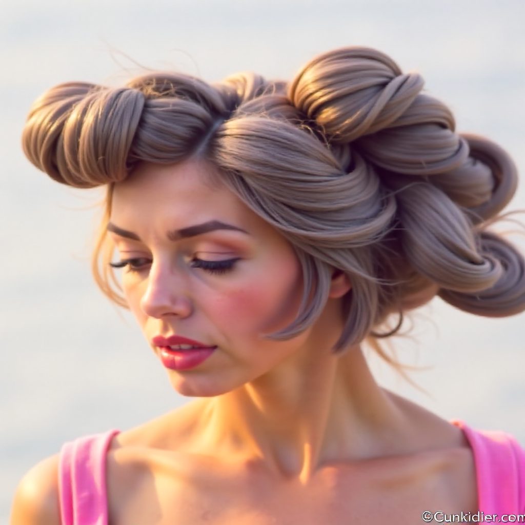 laced pigtails and double buns