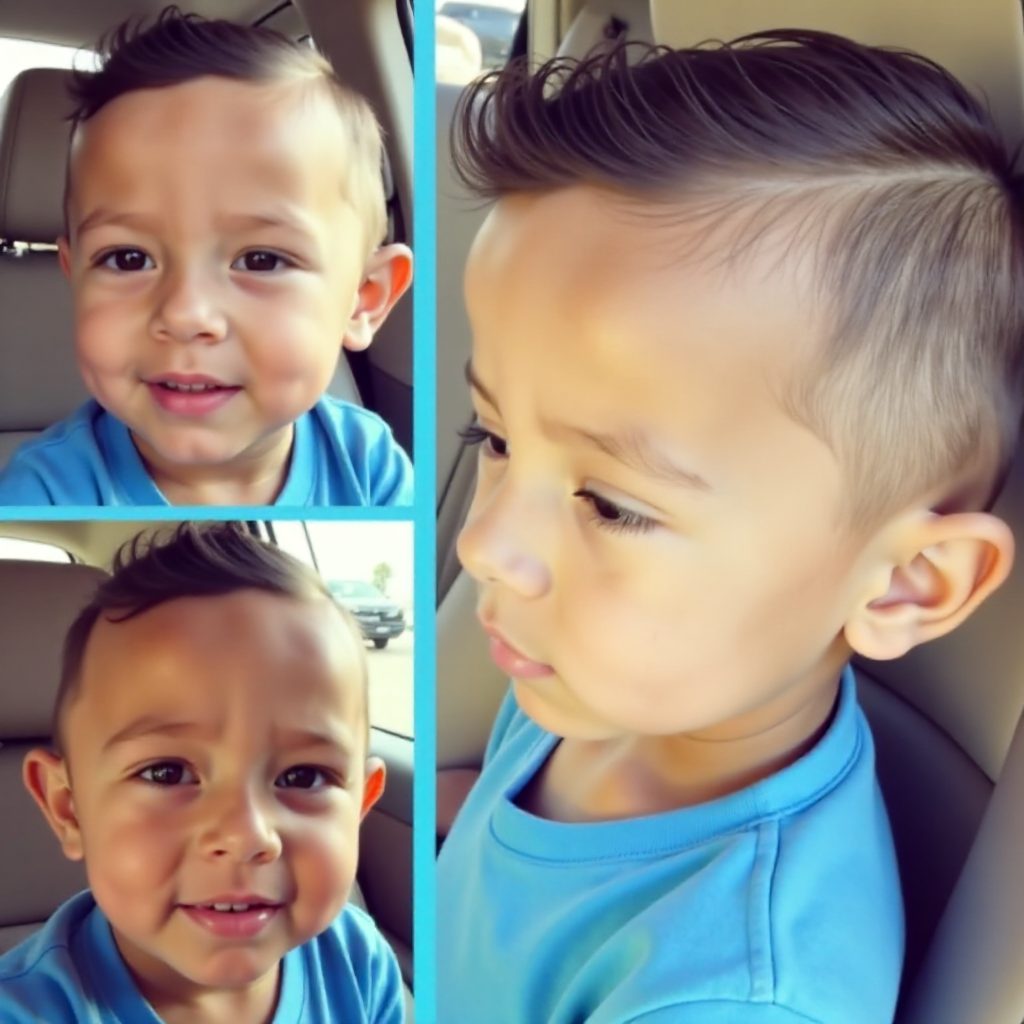 half shaved haircut for little boys