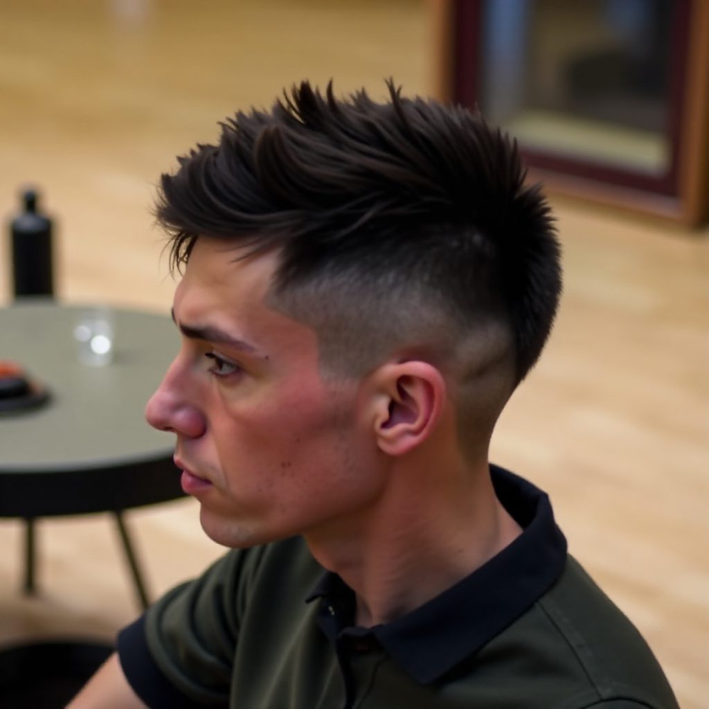 black boy's short mohawk