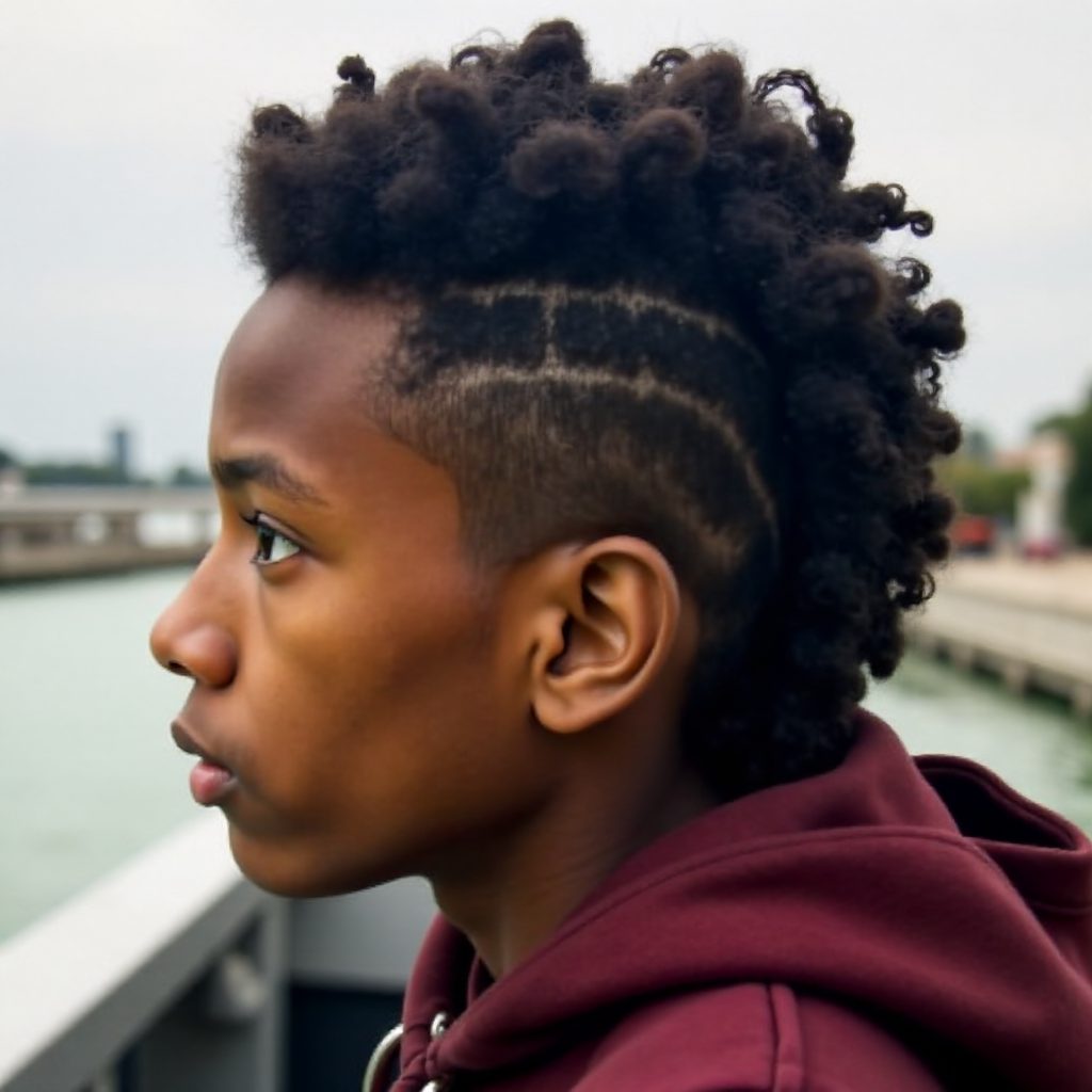 black curly mohawk for kids