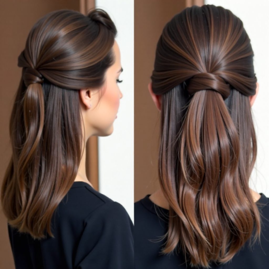 braids and pony half updo