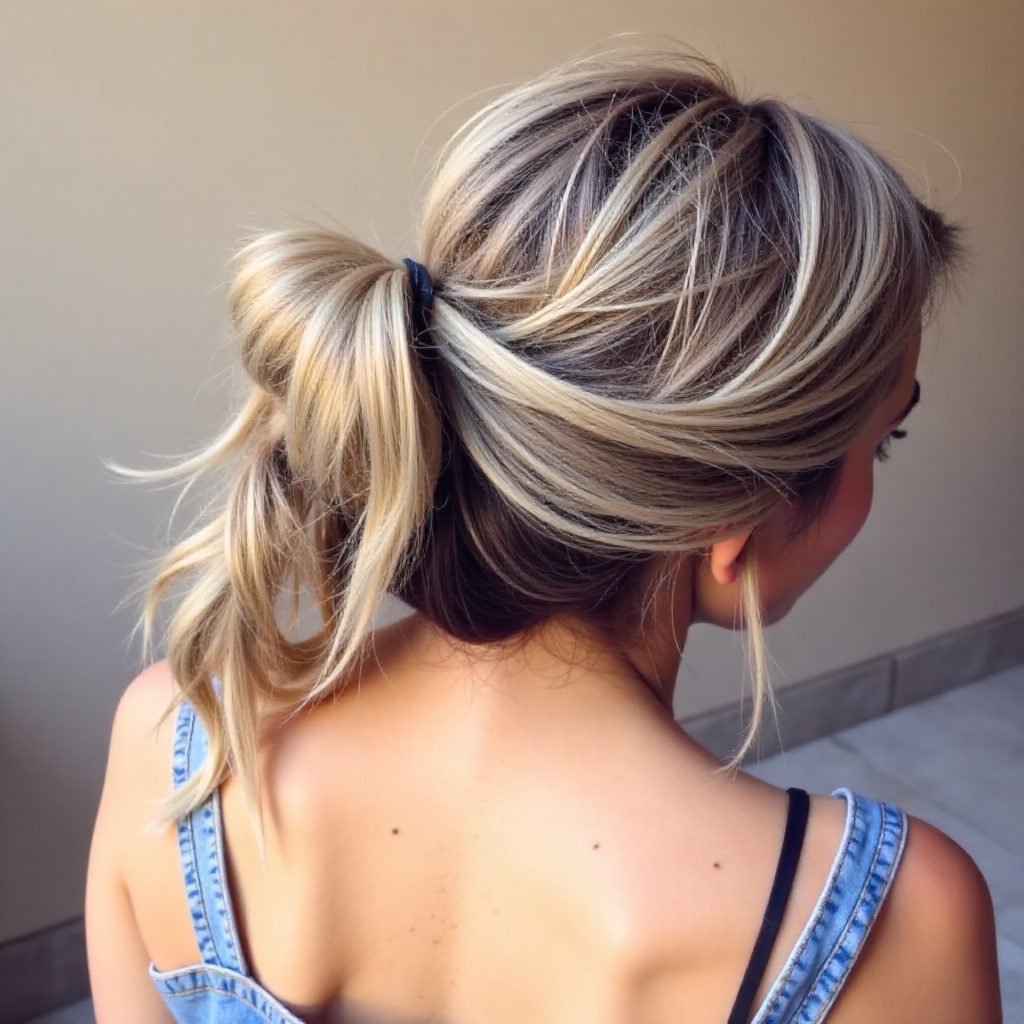 twisted crown updo with a side ponytail for toddlers