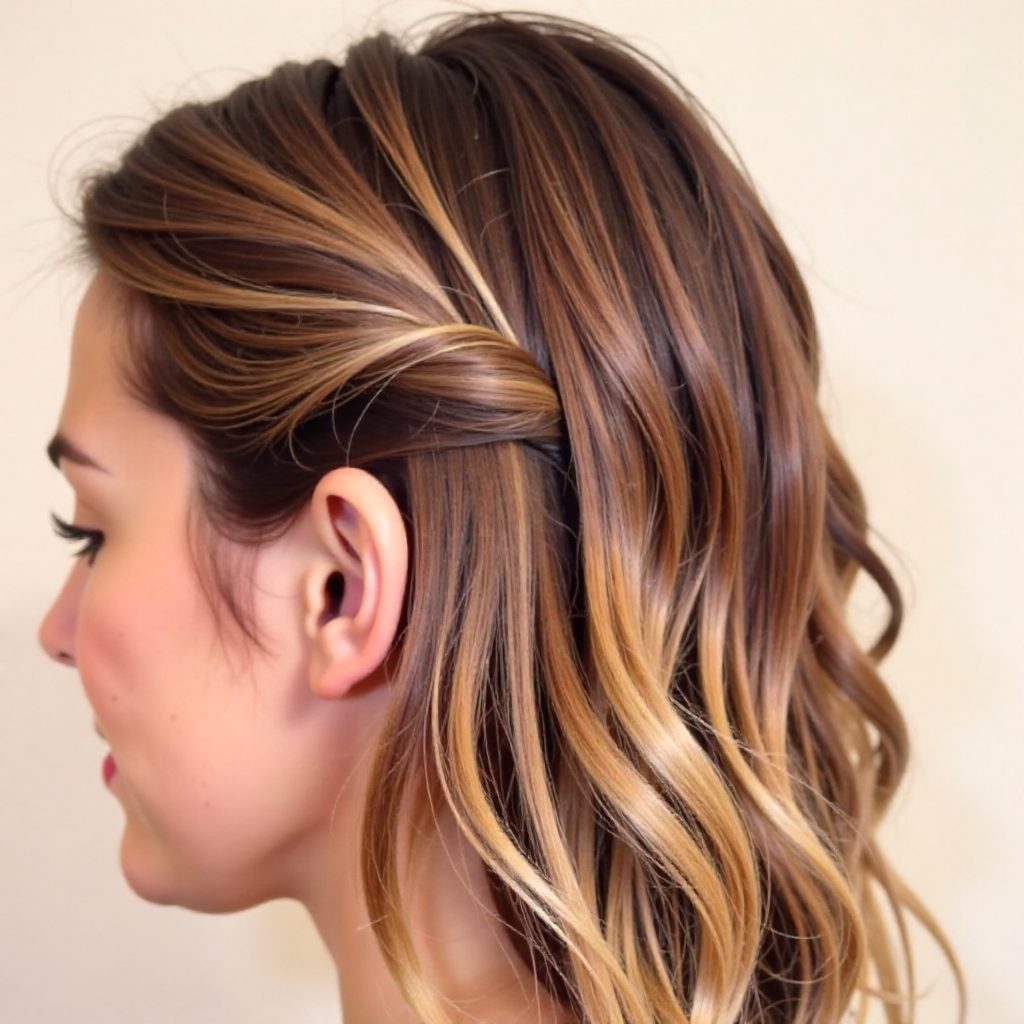 two waterfall braids half updo
