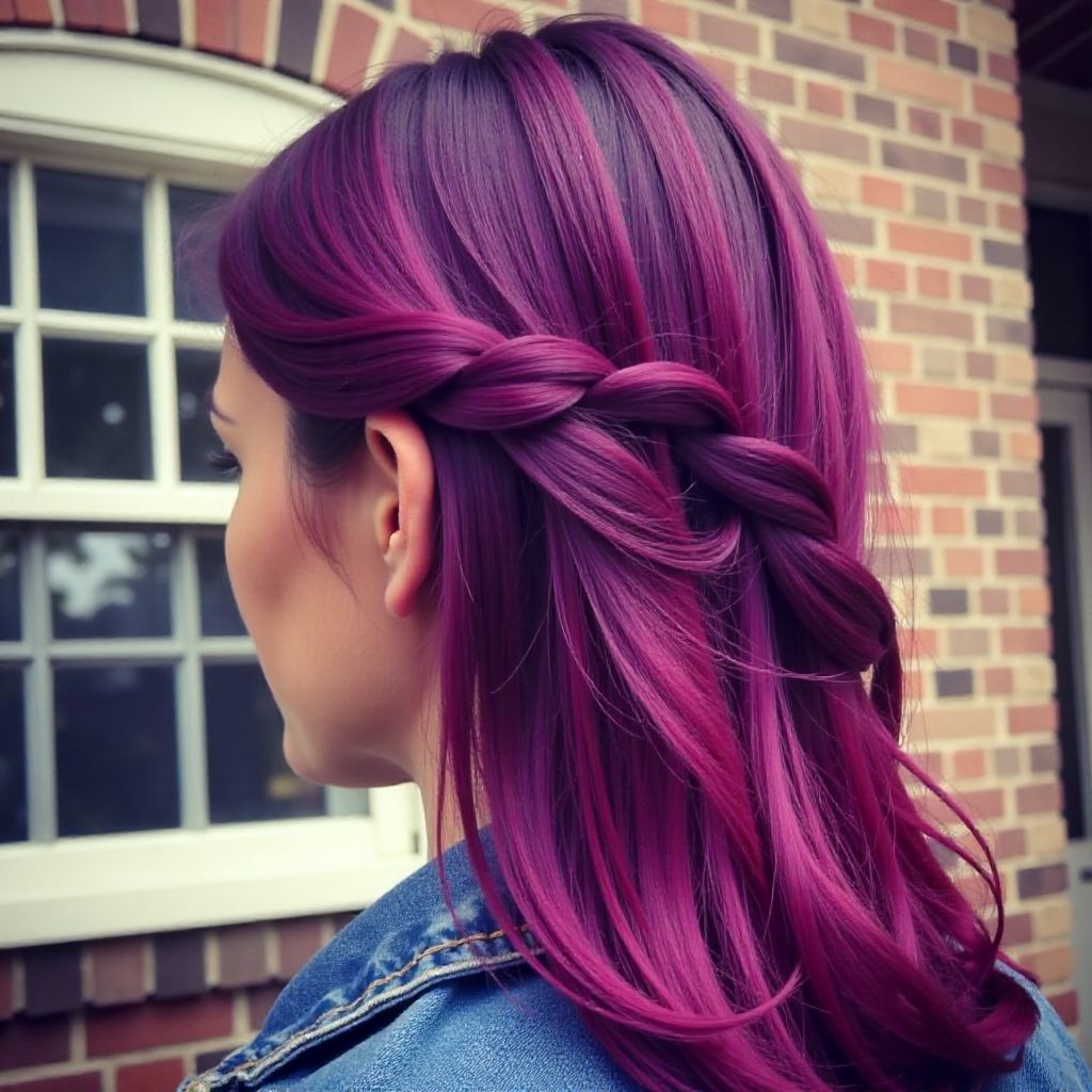 waterfall braid with a braided flower