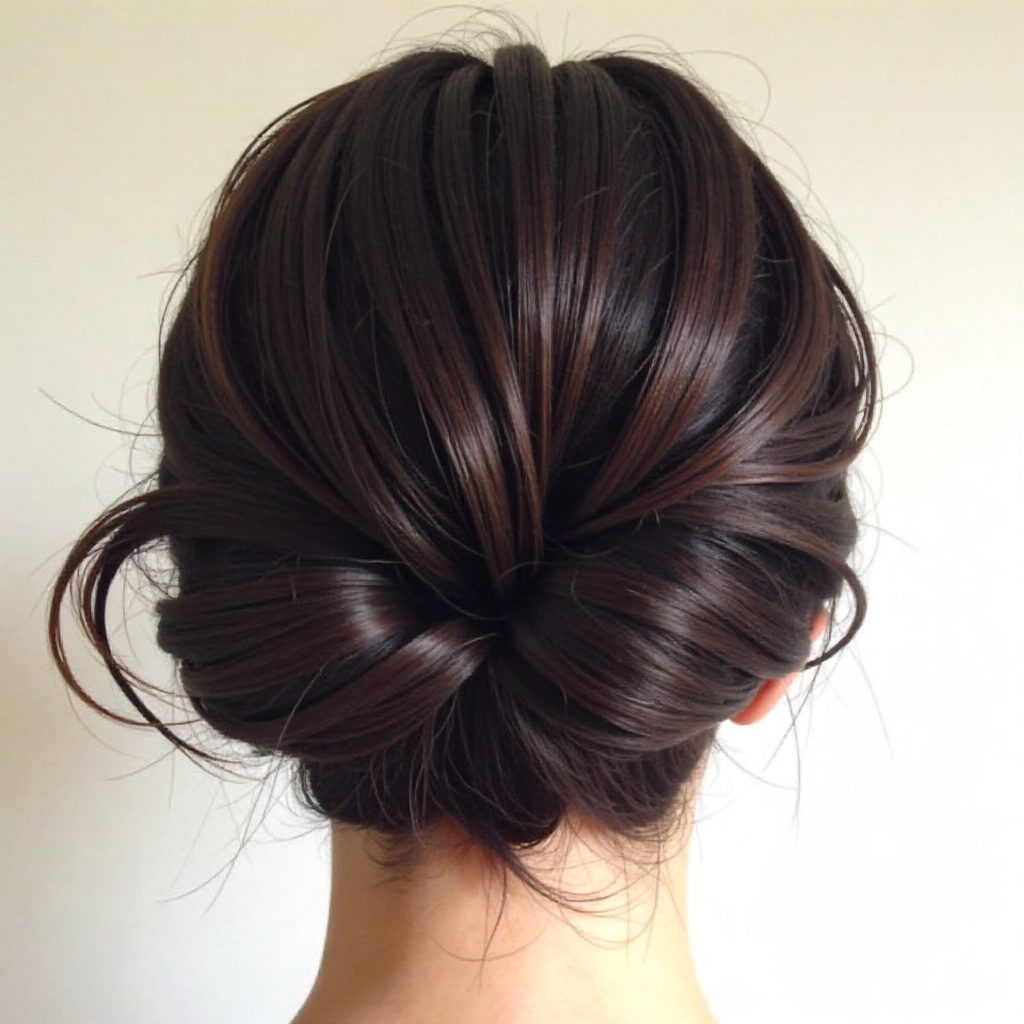 crown braid brunette updo
